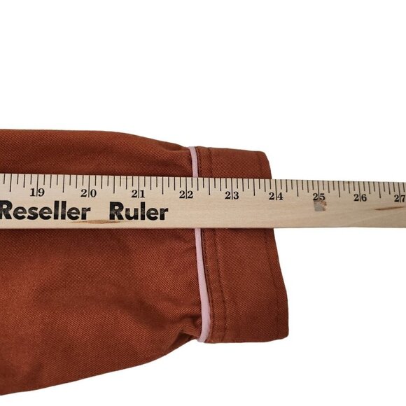 Numph Womens Jacket Medium 38 Brown Heart Print Pockets Button-Up - Picture 9 of 9